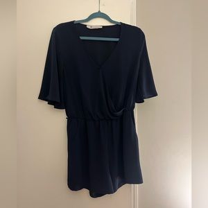 Impeccable pig navy romper